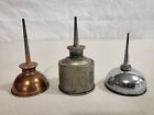 Vintage (3) MINI THUMB PRESS OILER CANS, Copper-Coated, Polished, Bare (JP4083)