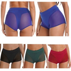 Women's See Through Sport Shorts Hot Pants Gym Workout Yoga Bottoms Underwear