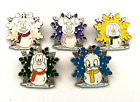Lot of 5 Disney Pins - Fab 5 Snowmen - Mickey, Minnie, Donald, Pluto, & Goofy