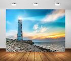 7x5ft Fabric Seaside Lighthouse Backdrop for Photography Lighthouse Searchlig...
