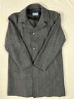 Vintage Pendleton 100% Virgin Wool Gray Tweed Lined Trench Overcoat Mens 40 EUC