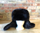 VTG Genuine Fur Quilted Ushanka Trapper Russian Winter Hat - Size Medium