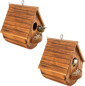 Set of 2  Bird Houses for Bluebird Finch Cardinals Hanging