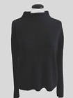 Magaschoni 100% Cashmere Ribbed Gray Sweater Womens Bell Sleeves sz Medium
