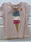 Tea Collection Girls T Shirt Size 6-7 GUC pink Ice Cream