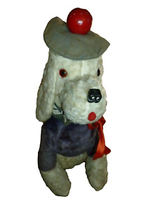 Vintage Stuffed Dog Hound Beret Scarf Hat 14