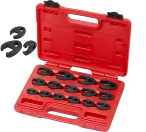 DMNI Crowfoot Wrench Set for 8 to 24mm -15 Piece Large & Small Metric Wrench Set