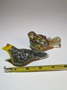 Vtg. Millefiori Glass Birds, 4