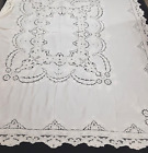 Vintage Linen Richelieu Lace Rose Bedspread 83*98 Inch
