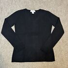Magaschoni Womens S 100% Cashmere Pullover Sweater V Neck Long Sleeve Black