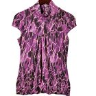 579 Top Womens S Small Purple Jersey Knit Short Sleeve Banded Hem