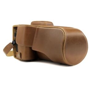 Leather Padded Canon Camera Bag Light Brown