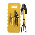 5-Piece Gardening Tools Metal Set, Black and Yellow