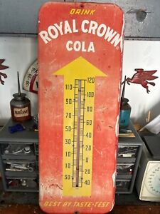 Vintage, original 1954 Royal Crown cola advertising thermometer, 25