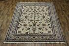 Traditional Ivory Kashaan Semi-Antique Rug 9x12 Wool Hand-made Living Room Rug
