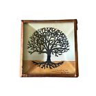 Tree Of Life Brooch Pin Square Beveled Glass Copper Foil Frame