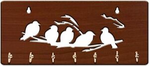 7Hooks 5 Birds Entryway Kitchen Office Mudroom Wall Mount Decorative Keys holder