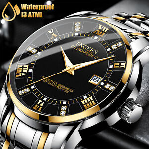 Waterproof Classic Men Watch Stainless Steel Quartz Luminous Wristwatch Business