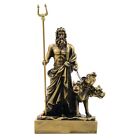 Handmade Bronze Plated Hades with Cerberus Statue 6 in 6 inches