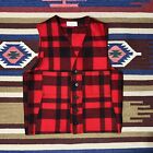 Filson 26oz Mackinaw Wool Vest Pristine Size 44 L Xl Vintage Red Black Plaid