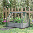 Garden Cover Bed Raised Planter Box Greenhouse Metal Kit Outdoor Raise Wooden