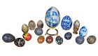 Lot of 20 Decorative Faberge Eggs Ceramic Glass Wood Handmade Stands Easter 6