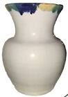 New ListingHOLLY HILL 1996 Pottery Seagrove, NC Yellow Blue Green Drip Glaze Rim Vase 6”