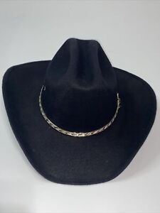Pigalle Hat Company Felt Black Multiple Sizes Cowboy Hat with Braided Band NOS