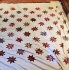New ListingAntique quilt top -Star Pattern UNFINISHED RAW GOODS Hand Sewn Needs Repair