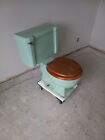 Vintage 1965 Green Porcelain Toilet made by B. M. C.