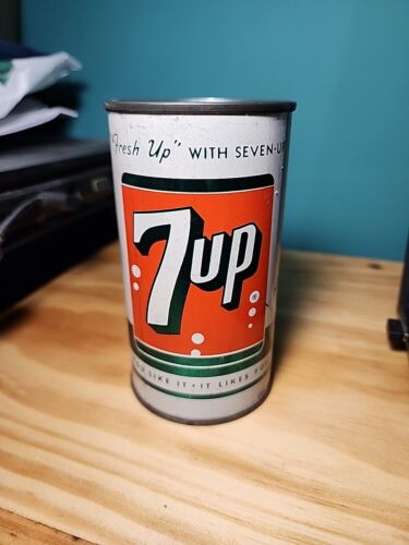 50's Metallic Green 7UP Soda Bank 7UP Soda Flat Top Can Research Corp St Louis
