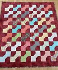 New ListingHomemade Quilt Multicolor Green & Blue Patchwork Beautiful NEW 62”x70”