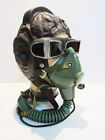 Flight Helmet Fighter Pilot Mesh Leather Helmet Oxygen Mask Goggles 0022