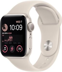 2022 Apple Watch SE 2nd Gen 40mm (GPS) Starlight Aluminum S/M & M/L Band A2722