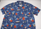 Tommy Bahama Disney Cruise Line Men's Shirt Sz XXXL Blue Hawaiian Mickey Donald