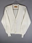 JANTZEN Vintage Sweater Mens Size Large L Cardigan Crew Off White Made USA