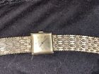 Vintage Gold Tone Metal Unique Band Mechanical Vulcain Ladies Watch Swiss Made
