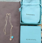 Tiffany & Co Return to Tiffany Double Heart Necklace Blue 18