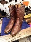 Justin Basics Roper Brown Leather Boots Men's Size 12 D Style 3346