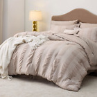 Bedsure Bed in A Bag Queen - Queen Comforter Set 8 Piece Stripes Seersucker Set,