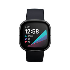 Fitbit Sense Activity Trackers Fitness Smartwatch GPS Heart Rate Black