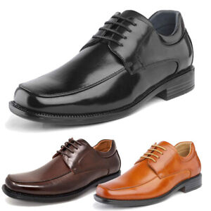 Men's Dress Shoes Square Toe Oxfords Shoes Lace up Wedding Shoes