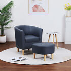 Accent Arm Chair Faux Leather Single Sofa Upholstered Club Chair Seat W/ Ottoman