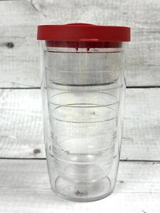 Tervis Insulated Tumbler Travel Cup - Solid Clear with Red Lid 16oz 0151