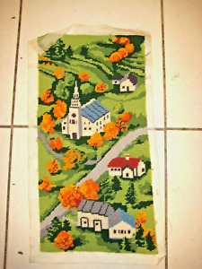 Handmade Vintage Tapestry Embroidered Wall Hanging 19 x 10s