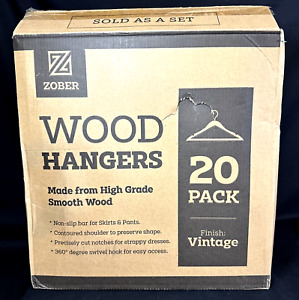 Wood Hangers 20 Pack NEW IN BOX 