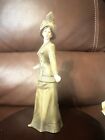 HOME INTERIORS Lady Figurine Masterpiece Porcelain LILLIAN With Cane 14053-05