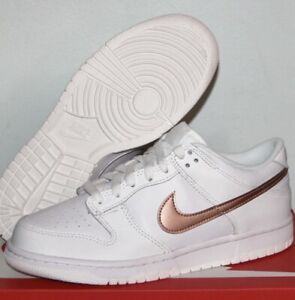 Nike Dunk Low GS Shoes 6.5Y Womens 8 DH9765-100 White Metallic Red Bronze New