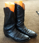Men's Justin black pebbled leather western cowboy boots sz 11.5 E