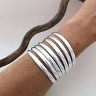 Solid 925 Sterling Set of 7 Silver Women Bangle Handmade Stackable Bangles R637